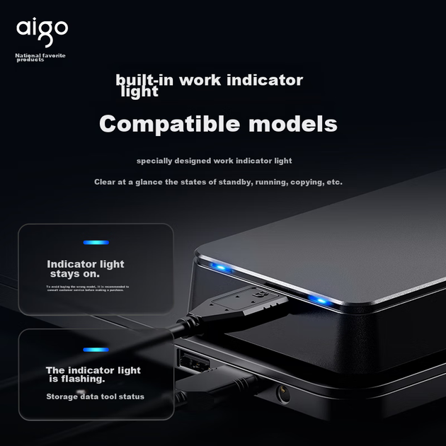 Портативный жесткий диск Aigo, 500 ГБ, USB 3.0, HD809, черный, 2,5-дюймовый механический жесткий диск, совместим с Mac, внешний высокоскоростной привод, портативный для бизнеса. - изображение 4