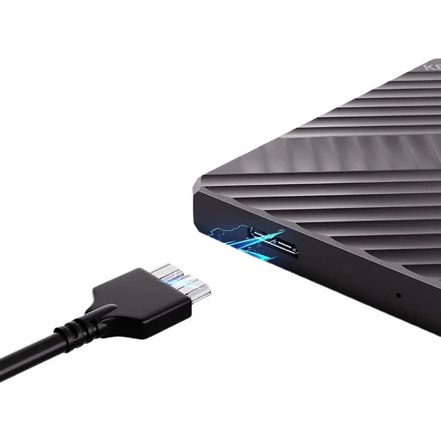 Жорсткий диск портативний KESU K205, 1 ТБ + чохол, USB 3.0, чорний - зображення 2