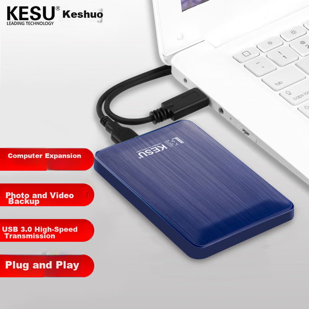 Жесткий диск KESU K1 внешний 500 ГБ USB 3.0 2.5 дюйма с шифрованием, синий - Фото 7 Жесткий диск KESU K1 внешний 500 ГБ USB 3.0 2.5 дюйма с шифрованием, синий - изображение 7