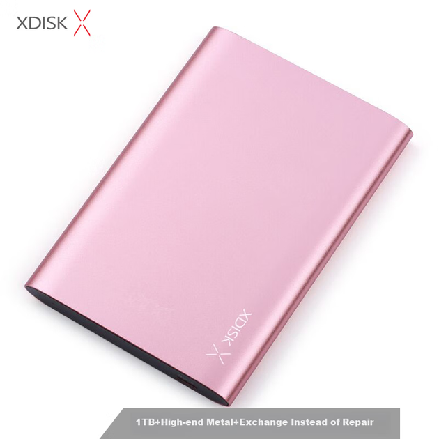 Жесткий диск XDISK X Series внешний 2.5 дюйма на 1 ТБ USB 3.0, розовое золото - изображение 4