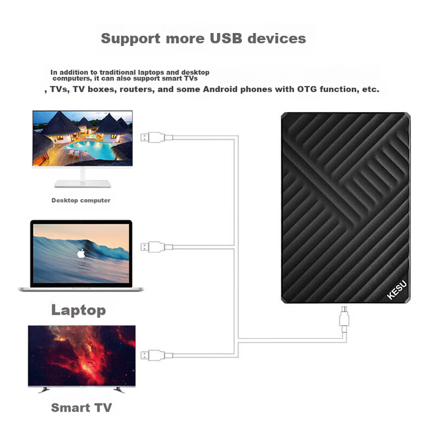Диск жесткий портативный KESU K205 500ГБ, шифрование, USB 3.0, 2.5" - изображение 3