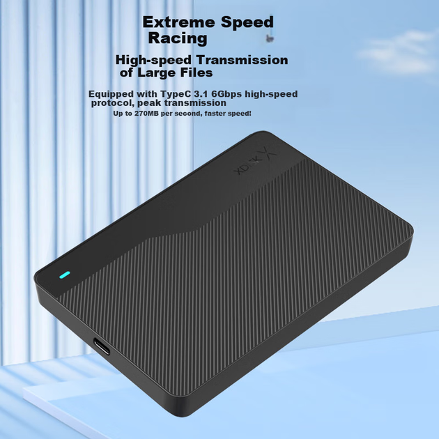Диск Xiaopan XDISK внешний жесткий 1ТБ Type-C 3.1, Q Series, 2.5", 270Мбит/с - Фото 4 Диск Xiaopan XDISK внешний жесткий 1ТБ Type-C 3.1, Q Series, 2.5", 270Мбит/с - изображение 4