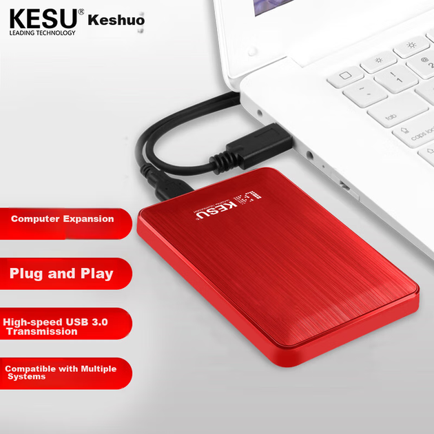 Жорсткий диск портативний KESU K1, 1 ТБ, USB 3.0, з шифруванням, червоний - зображення 8