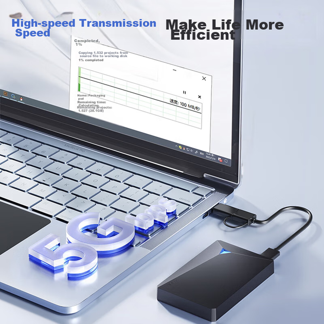Зовнішній жорсткий диск EAGET G20CPRO, 1 ТБ, USB 3.0, 2.5 дюйма, чорний - зображення 8
