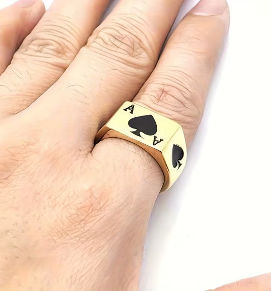 Кольцо, стильный регулируемый перстень, печатка Poker Ring 1 шт - Фото 6 Кольцо, стильный регулируемый перстень, печатка Poker Ring 1 шт - изображение 6