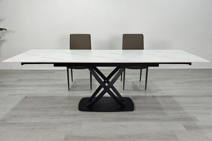Стіл HILDA CERAMIC 160(240)*90 білий мат/чорний - Фото 6 Стіл HILDA CERAMIC 160(240)*90 білий мат/чорний - изображение 6