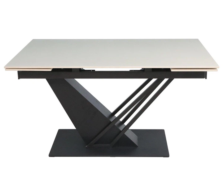 Стіл FERNANDO CERAMIC 140(200)*90 бежевий/чорний - Фото 3 Стіл FERNANDO CERAMIC 140(200)*90 бежевий/чорний - изображение 3