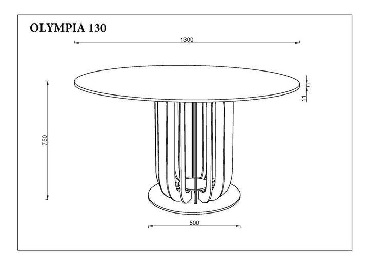 Стіл OLYMPIA CERAMIC стіл білий мат/чорний д,130 - Фото 6 Стіл OLYMPIA CERAMIC стіл білий мат/чорний д,130 - изображение 6