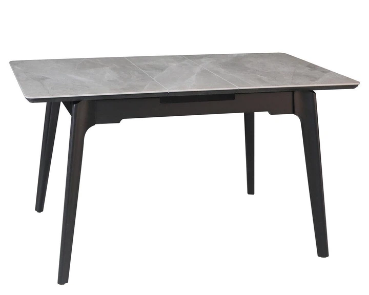 Стіл BERLIN CERAMIC 111(140)*75 сірий глянець/чорний каркас - Фото 1 Стіл BERLIN CERAMIC 111(140)*75 сірий глянець/чорний каркас - изображение 1