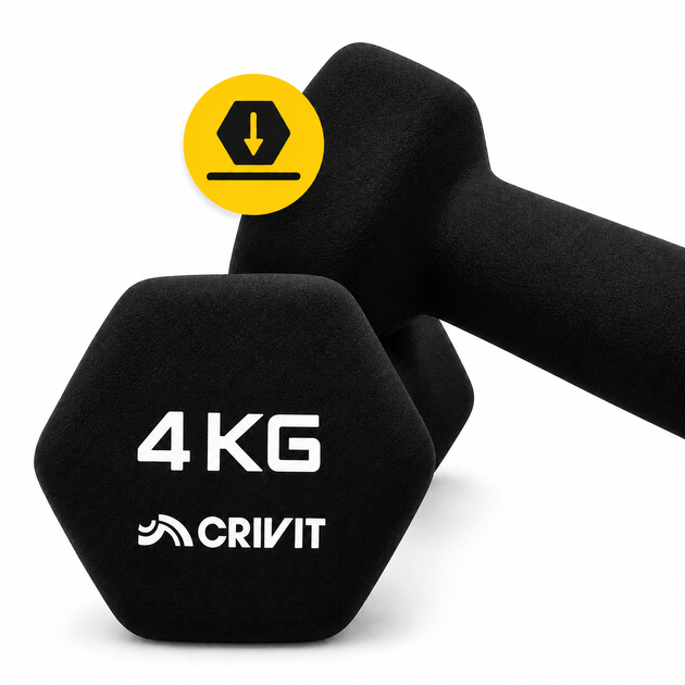 Гантелі вінілові Crivit 2 x 4 кг Black (R4838131820250) - изображение 4