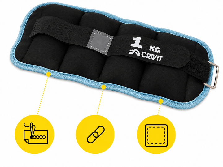 Обважнювачі-манжети для ніг та рук Crivit 2 x 1 кг Black (R4840131820250) - изображение 2