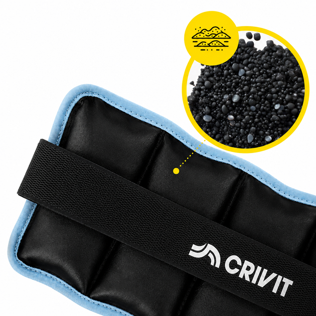 Обважнювачі-манжети для ніг та рук Crivit 2 x 1 кг Black (R4840131820250) - изображение 4