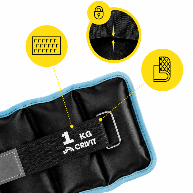 Обважнювачі-манжети для ніг та рук Crivit 2 x 1 кг Black (R4840131820250) - изображение 5