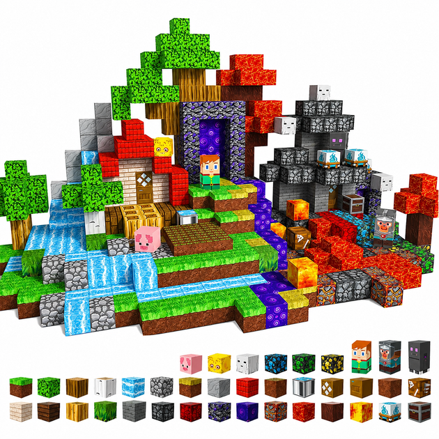 Магнитный конструктор Minecraft 300 шт по игре Майнкрафт Крепость Mk001022.3 - Фото 3 Магнитный конструктор Minecraft 300 шт по игре Майнкрафт Крепость Mk001022.3 - изображение 3