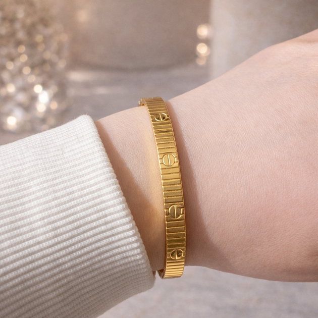Браслет у стилі Cartier Flex (Gold) - Фото 2 Браслет у стилі Cartier Flex (Gold) - зображення 2