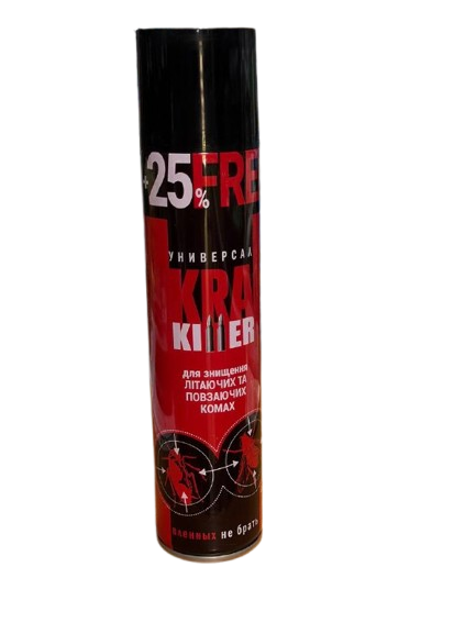 Засіб від комах KRA Killer Universal +25% інсектицидний аерозоль 405 мл - Фото 1 Засіб від комах KRA Killer Universal +25% інсектицидний аерозоль 405 мл - изображение 1