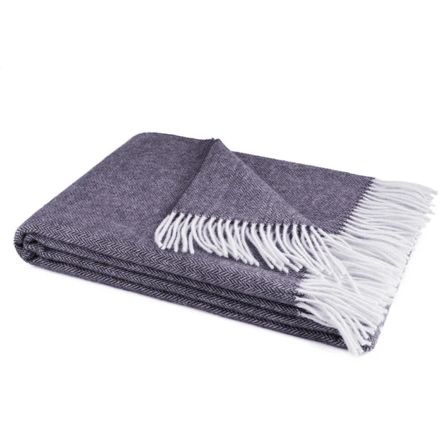 Плед 100% вовна Lambswool 140x200 см Темно-сірий - Фото 1 Плед 100% вовна Lambswool 140x200 см Темно-сірий - зображення 1