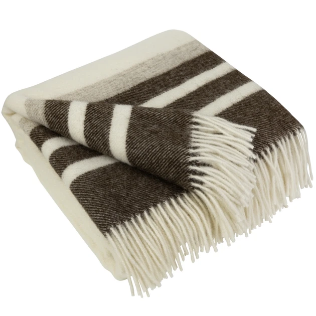 Плед 100% вовна ягняти Lambswool 140х220 см натуральна палітра білий/бежевий/коричневий - Фото 1 Плед 100% вовна ягняти Lambswool 140х220 см натуральна палітра білий/бежевий/коричневий - зображення 1