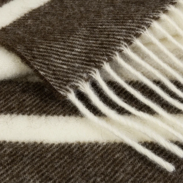 Плед 100% вовна ягняти Lambswool 140х220 см натуральна палітра білий/бежевий/коричневий - Фото 3 Плед 100% вовна ягняти Lambswool 140х220 см натуральна палітра білий/бежевий/коричневий - зображення 3