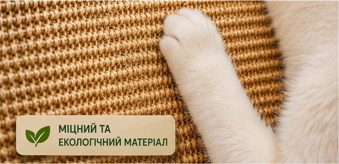 Змінний килимок для дерев’яної кігтеточки 40×20 см, сизалевий килимок для дряпання котів - зображення 4