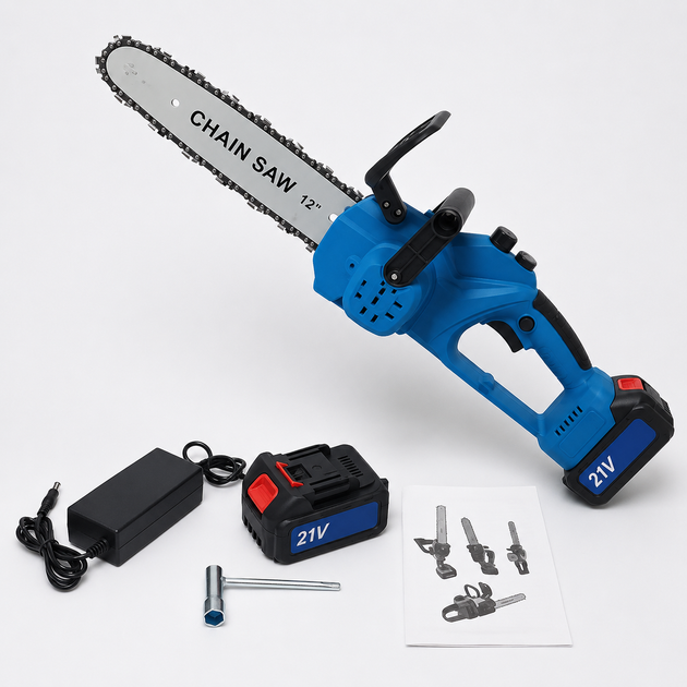 Аккумуляторная цепная пила 12''+2 АКБ 21В Electric Saw / Электропила / Аккумуляторная пила 15000 мАч - Фото 1 Аккумуляторная цепная пила 12''+2 АКБ 21В Electric Saw / Электропила / Аккумуляторная пила 15000 мАч - изображение 1