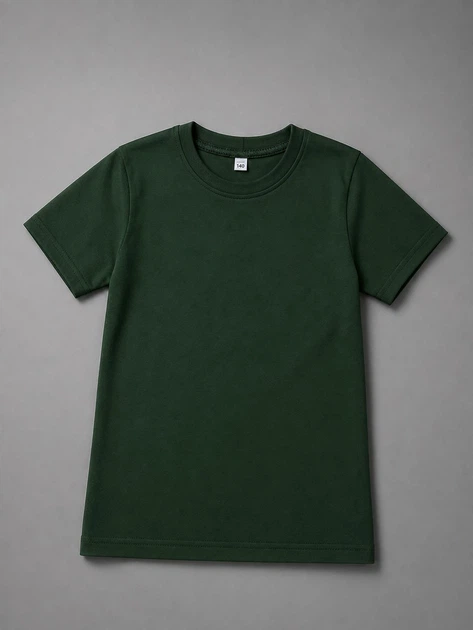 Футболка дитяча NoBrand Classic Зелений бавовна однотонна базова 104 (TSH-BOY-GRN-104) - зображення 3