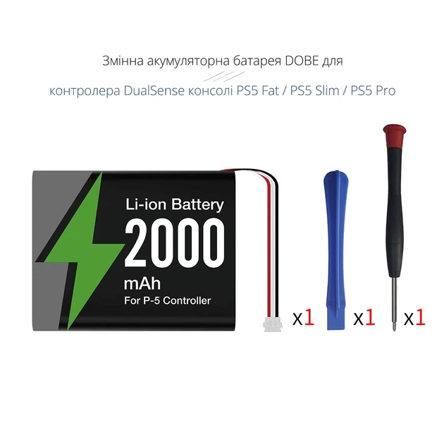 Сменная аккумуляторная батарея DOBE 2000 mAh для геймпада DualSense игровой консоли Sony PlayStation 5 (PS5 Fat / PS5 Slim / PS5 Pro) - изображение 2