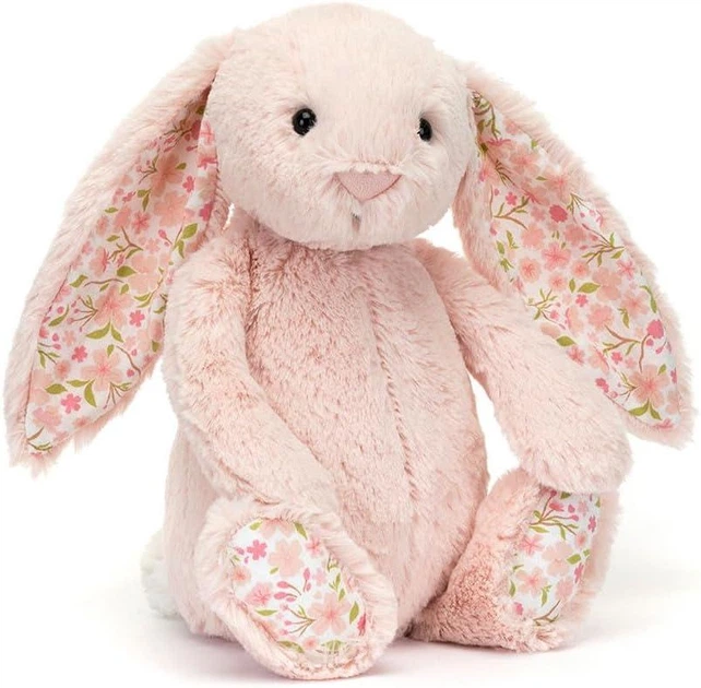 Плюшевый зайчик с цветочными ушками Jellycat 30 см мягкая игрушка кролик с длинными ушами пудровый JC Bonnie Rabbit - изображение 3
