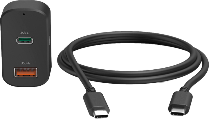 Автомобільний зарядний пристрій Hama 00200018 USB-C + USB-A 65W PD Car Чорний (00200018) - зображення 2
