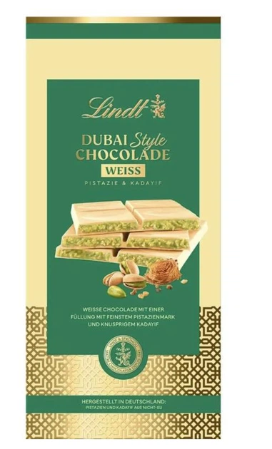 Дубайський шоколад білий Lindt Dubai Style 145 г - Фото 1 Дубайський шоколад білий Lindt Dubai Style 145 г - изображение 1