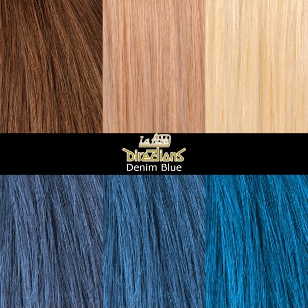 Denim blue, тимчасова синя фарба для волосся від Directions - зображення 3