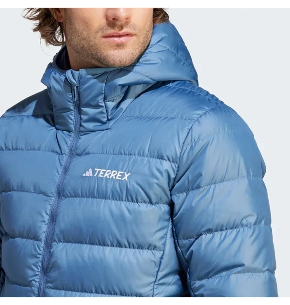 Чоловічий пуховик Terrex Multi Light Down Hooded теплий з високим коміром та капюшоном синій S - изображение 5