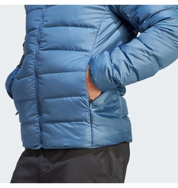 Чоловічий пуховик Terrex Multi Light Down Hooded теплий з високим коміром та капюшоном синій S - изображение 6