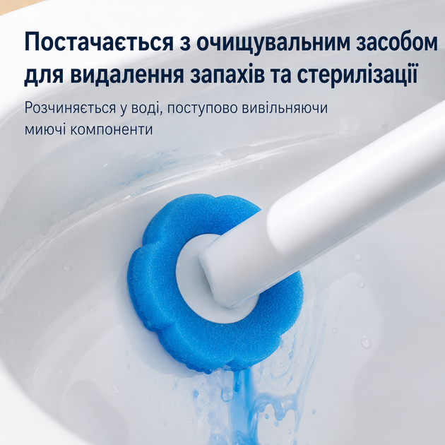 Настінний йоржик щітка для унітазу зі змінними насадками (18шт) - зображення 2