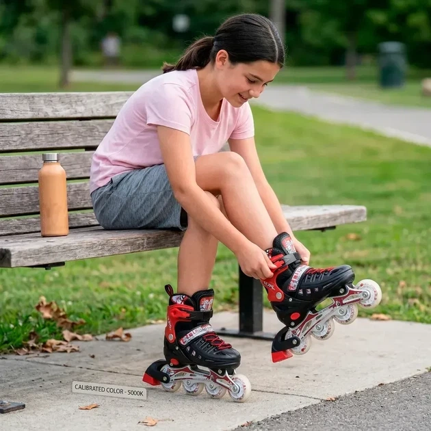 Детские ролики с регулируемым размером 34-37 Scale Sports Красные - Фото 4 Детские ролики с регулируемым размером 34-37 Scale Sports Красные - изображение 4