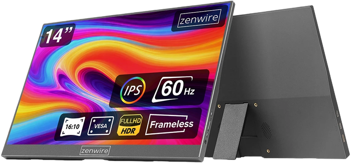 Monitor przenośny 14" Zenwire AMG14 Black (5904507522209) - obraz 2