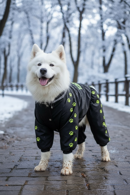 Дощовик для великих порід собак 3XL 56-57cm Самоід Хаскі Лайка Dog's Happiness Чорний Дівчинка 0110-01/20 - Фото 1 Дощовик для великих порід собак 3XL 56-57cm Самоід Хаскі Лайка Dog's Happiness Чорний Дівчинка 0110-01/20 - изображение 1