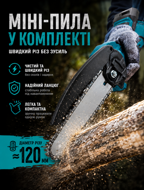 Набор аккумуляторных инструментов 7в1 для монтажа и ремонта с аккумуляторами 48В в ударостойком кейсе - изображение 2