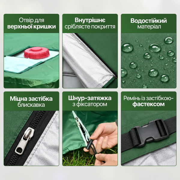 Чехол для еврокуба на 1000 л защитный для бака емкости для воды - изображение 6