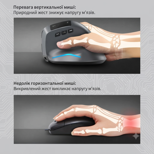 Вертикальная беспроводная мышь Zelotes F 26C с аккумулятором Bluetooth 2 4 ГГц 3200 DPI 8 кнопок со светодиодным экраном и подсветкой эргономичная игровая для компьютера Черная - изображение 6
