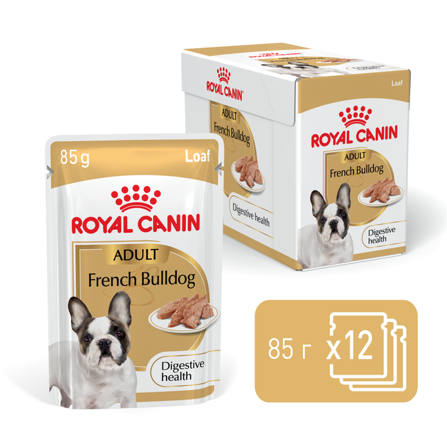 Консервований корм Royal Canin French Bulldog Adult Вологий корм для дорослих собак породи Французький бульдог 85 г (R604332) - Фото 3 Консервований корм Royal Canin French Bulldog Adult Вологий корм для дорослих собак породи Французький бульдог 85 г (R604332) - зображення 3
