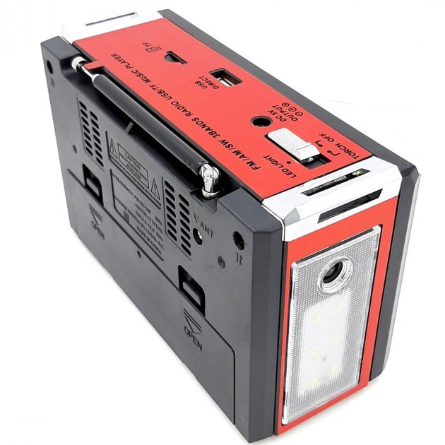 Аккумуляторный радиоприемник 3 в 1 FM/AM/SW с LED-фонарем, USB/SD MP3, питание от сети 220 В и 2 батареек R20 - изображение 5