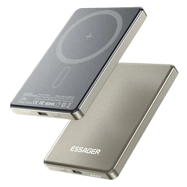 Повербанк Essager Cross-Border Magnetic 5000mAh 20W KR-W002 (EDY5K-YJ0A-Z) Grey UA UCRF - Фото 2 Повербанк Essager Cross-Border Magnetic 5000mAh 20W KR-W002 (EDY5K-YJ0A-Z) Grey UA UCRF - изображение 2