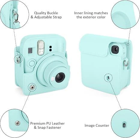 Чохол для Fujifilm Instax Mini 13 Case Lagoon Green зелений, чохол сумісний з камерами Mini 13/12/11/9 (без фотоапарата) модель 2026 - Фото 4 Чохол для Fujifilm Instax Mini 13 Case Lagoon Green зелений, чохол сумісний з камерами Mini 13/12/11/9 (без фотоапарата) модель 2026 - зображення 4