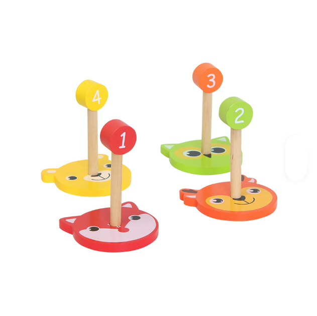 Дитяча дерев'яна гра кільцекид «Животні» Animal Ring Toss Game Playtive - зображення 3