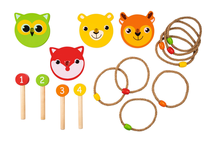 Дитяча дерев'яна гра кільцекид «Животні» Animal Ring Toss Game Playtive - зображення 6