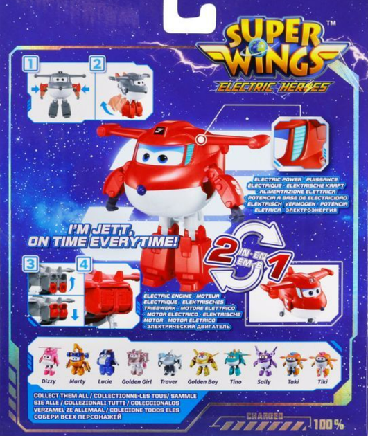 Игрушка-трансформер Super Wings Transforming Супер Крылья Джетт Jett - изображение 3