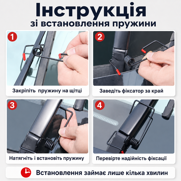 Підсилювачі пружини для склоочисника автомобіля (2 штуки) - изображение 3