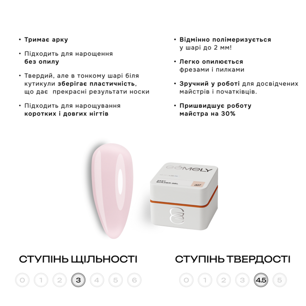 Гель моделирующий Gémely Fast Builder Gel №007 30 мл - изображение 2