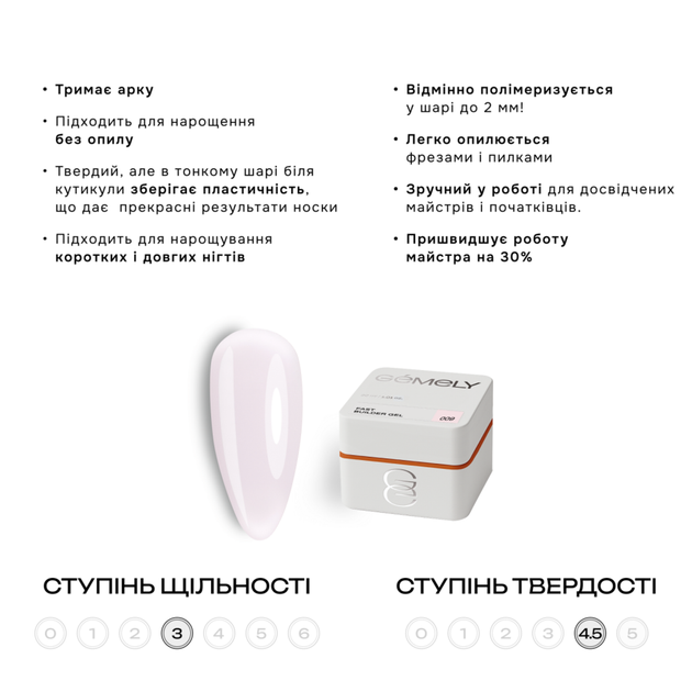 Гель моделирующий Gémely Fast Builder gel №009 15 мл - изображение 2